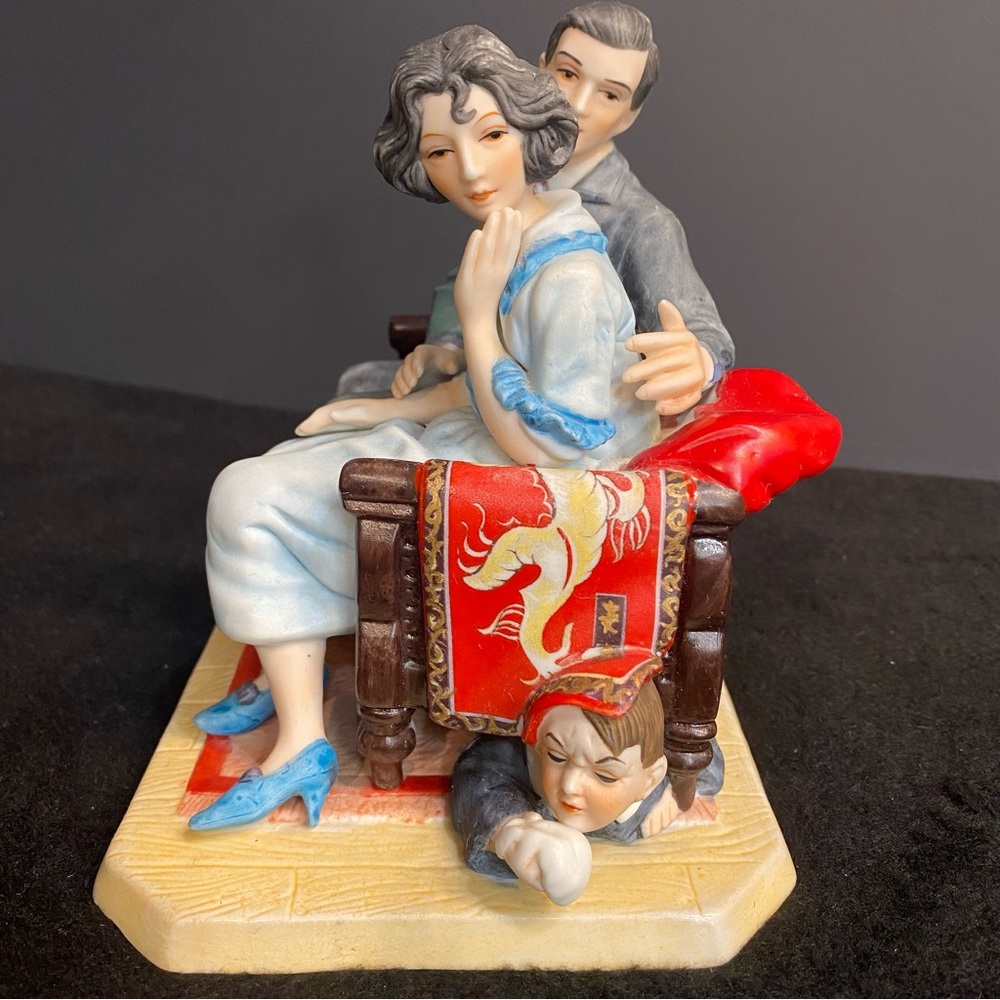 Norman Rockwell The Courtin’ Couples Collection “Sneezing Spy” Figurine